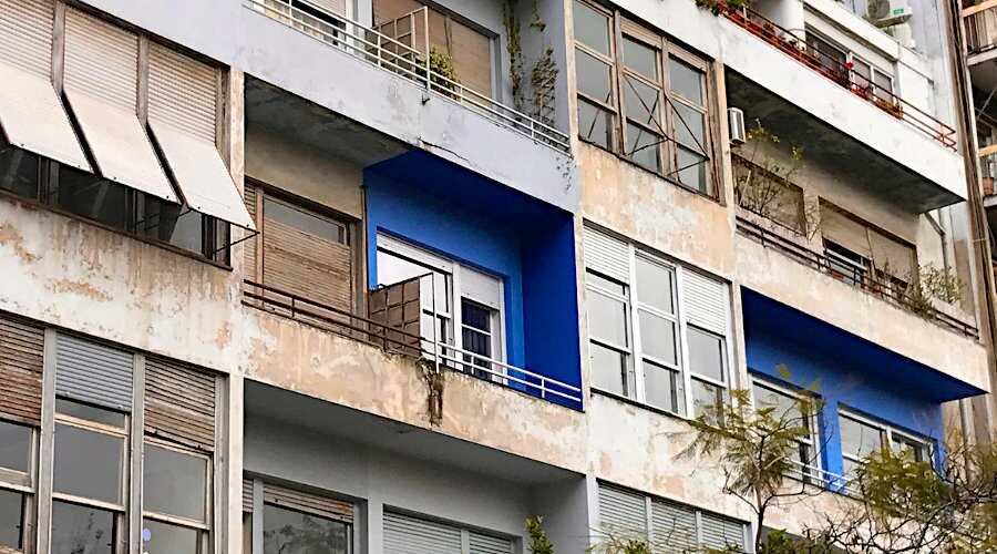 View of a Blue Condominium Part