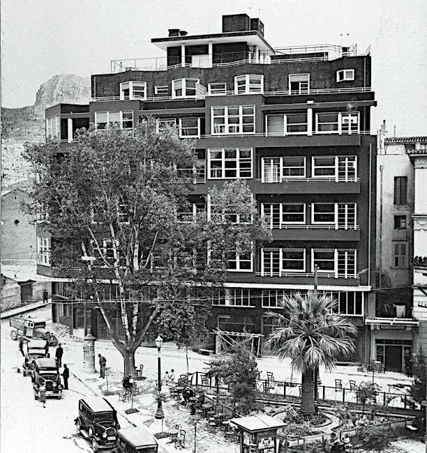 The Blue Condominium from Exarcheia Square